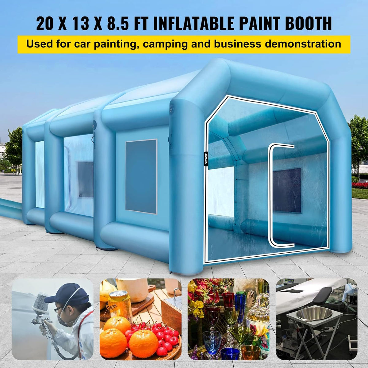 19.69x13.12x8.53 ft Inflatable Paint Booth with Blowers and Air Filter System N219