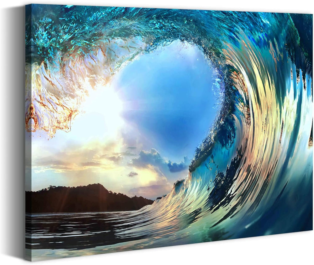 Blue Ocean Waves Canvas Wall Art M47779