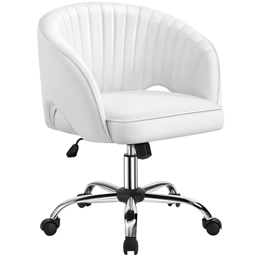 Cream Velvet Swivel Desk Chair with Wheels K66602