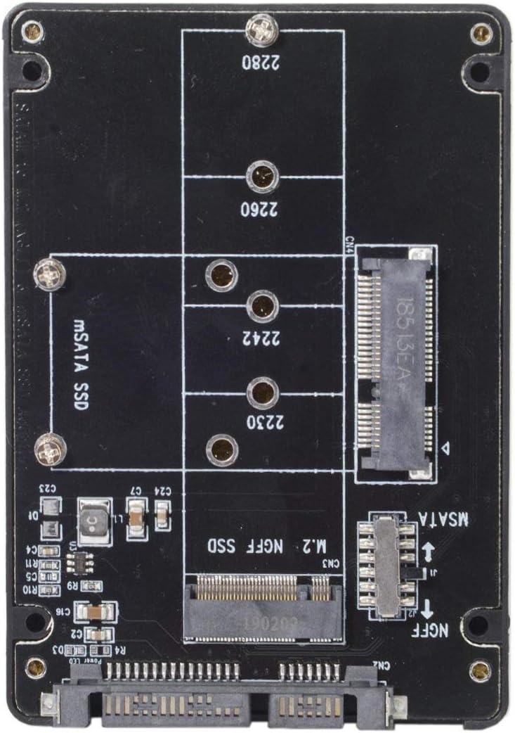 M.2 NGFF B-Key & mSATA SSD to SATA Adapter Enclosure with Switch U329