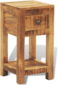 Solid Mango Wood 1 Drawer Side Table G401