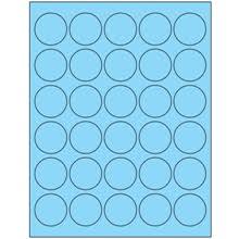 Fluorescent Pastel Blue Circle Laser Labels Z145