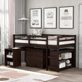 Grey Wooden Twin Loft Bed with Storage Drawers E691091