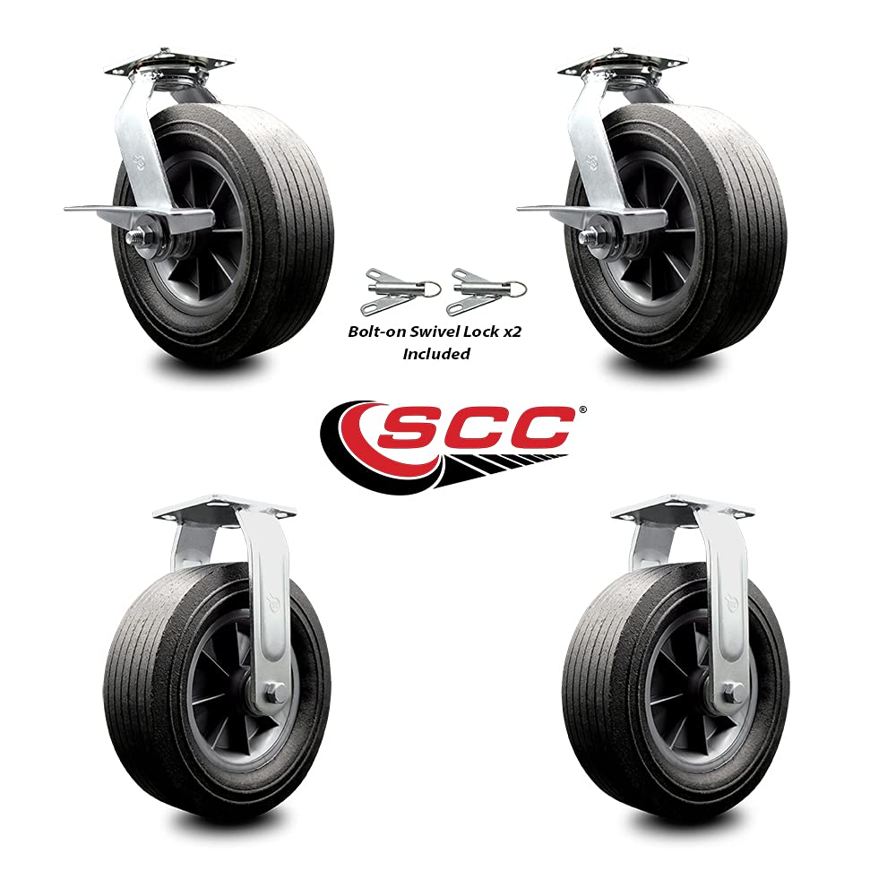 10 Inch Swivel Caster Semi-Pneumatic Wheel Pack of 2 C646982