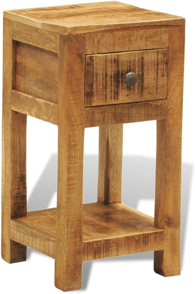 Solid Mango Wood 1 Drawer Side Table G401
