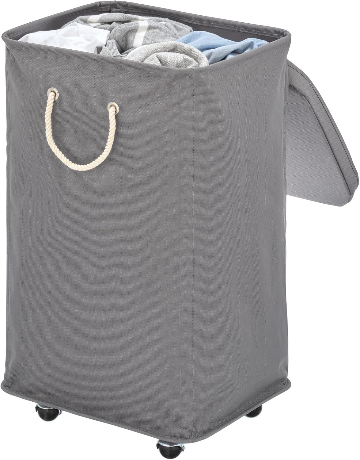 Portable Laundry Hamper with Wheels, Lid and Handles O302