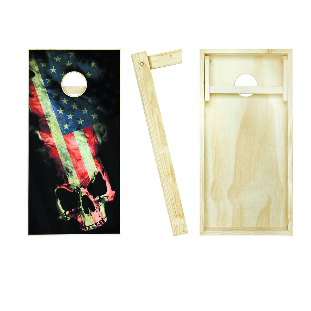 American Flag Skull Cornhole Set with 8 Bags O8148