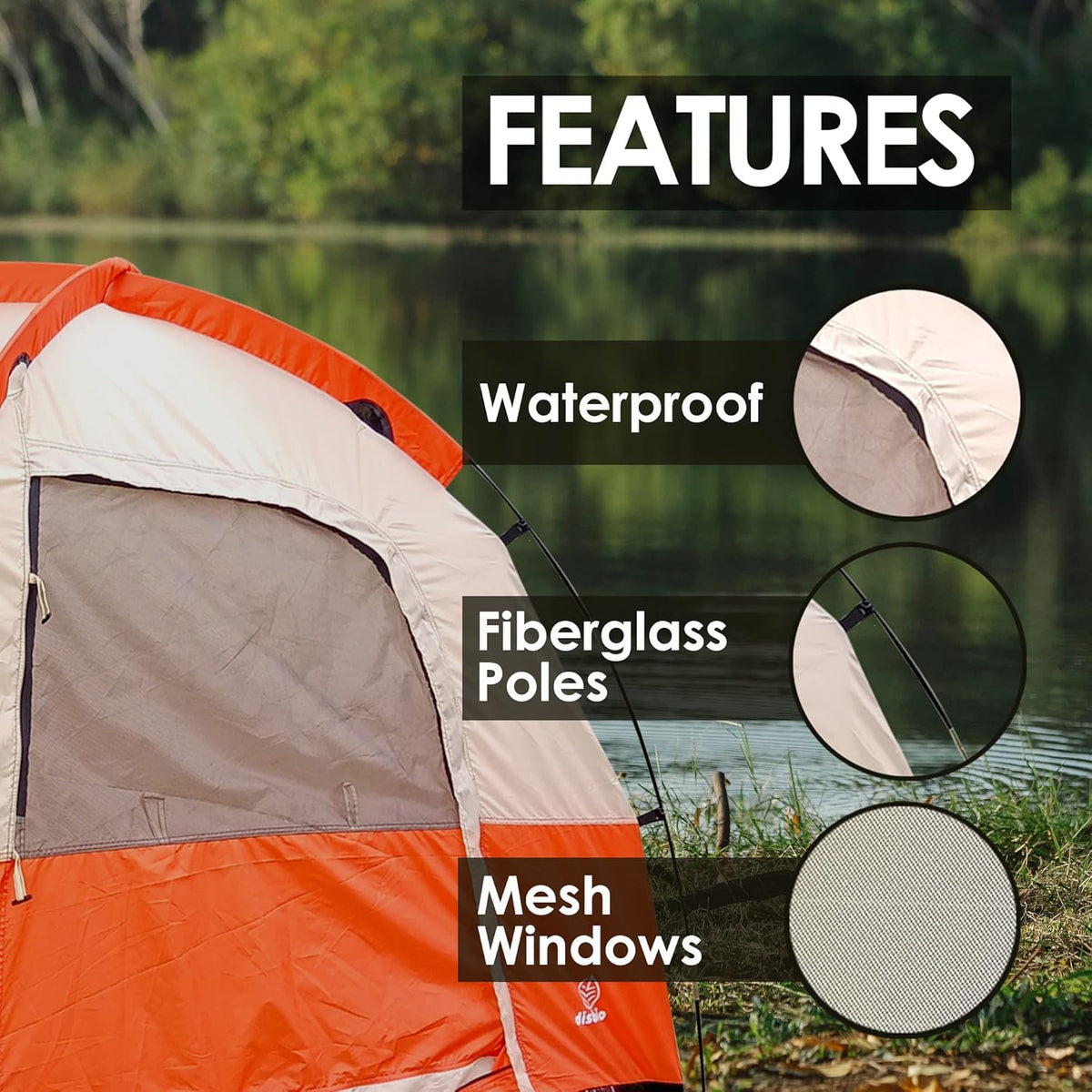 2 Person Waterproof Lightweight 190T Polyester Camping Tent F657