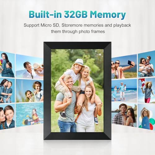 Black 10.1 Inch WiFi Digital Photo Frame with 32GB Storage L3285