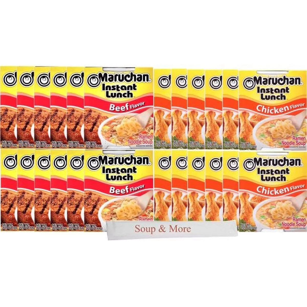 24 Count Instant Ramen Cup Noodles, 12 Beef & 12 Chicken V294042