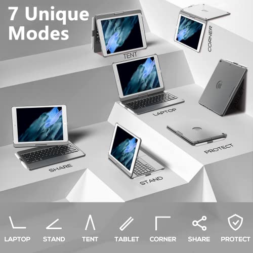 Rose Gold Keyboard Case for iPad 10.2 9th/8th/7th Gen with Pencil Holder X8724