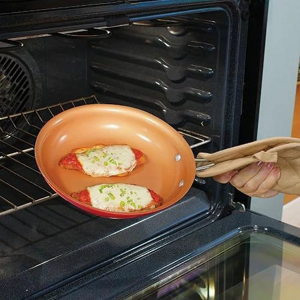 12" Red Copper Fry Pan N9528