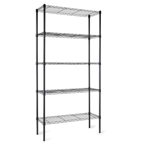 5-Shelf Adjustable Heavy Duty Steel Wire Rack Storage Shelving, Chrome Z23148