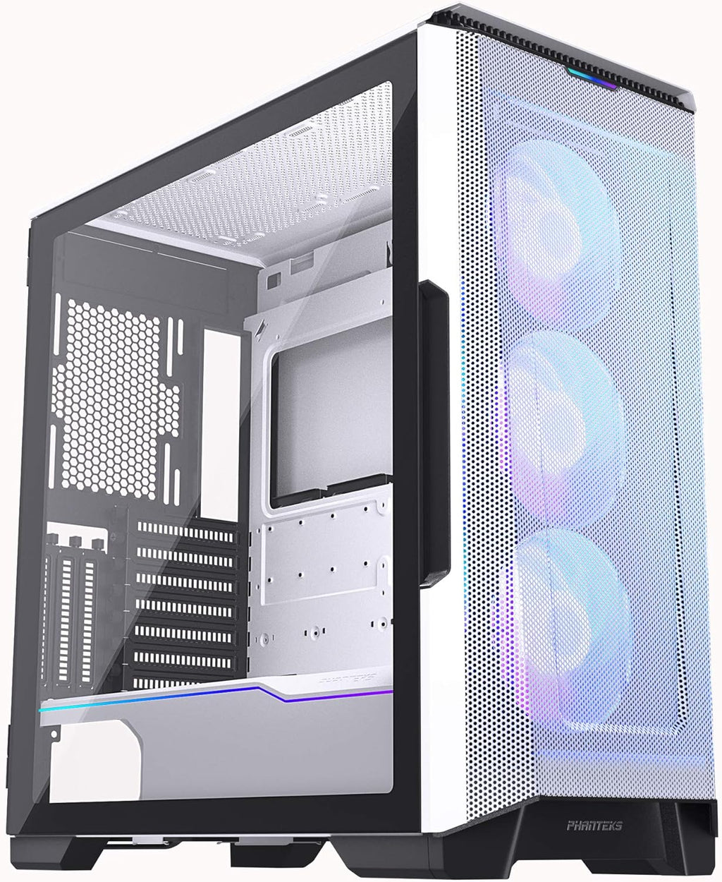 White ATX Mid-Tower Mesh Case with Tempered Glass W1649