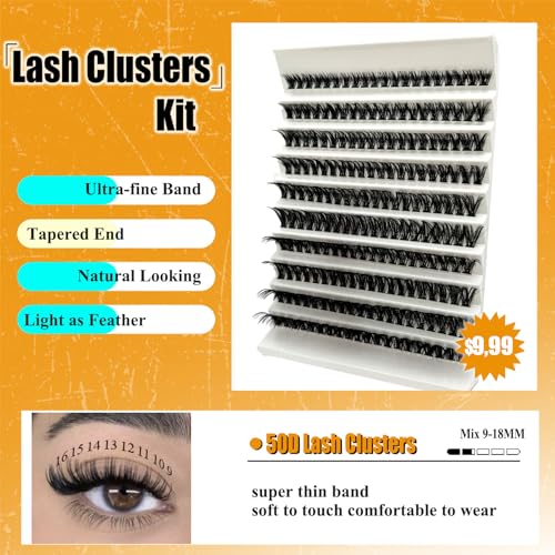 Natural Lash Clusters C Curl Short Classic Individual Lashes Cluster Wispy Wide Stem DIY Eyelash Extension Clusters (8-16mm) A73934