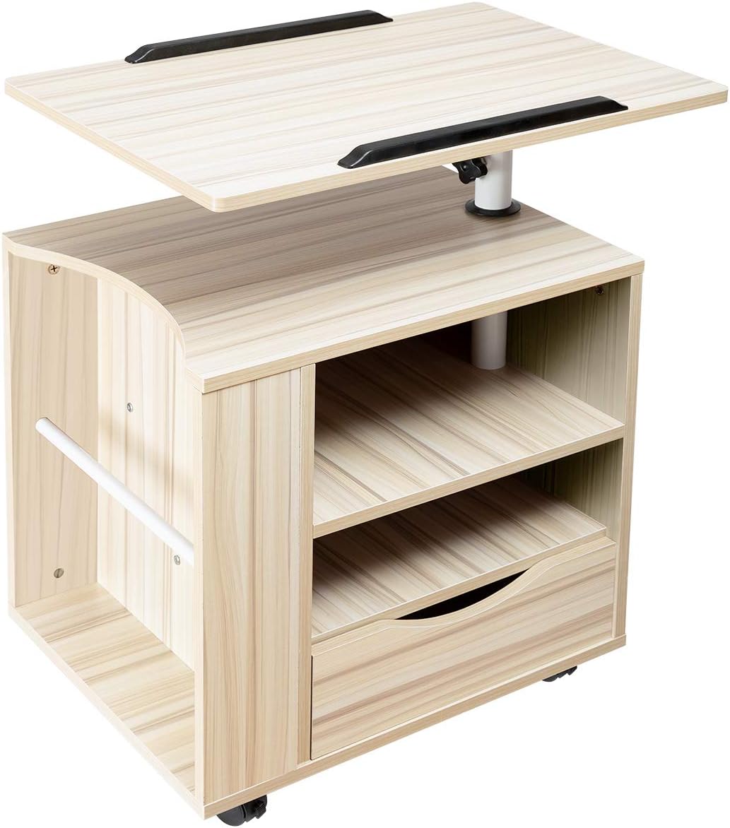 Beige Wooden Nightstand with Drawers Y8516