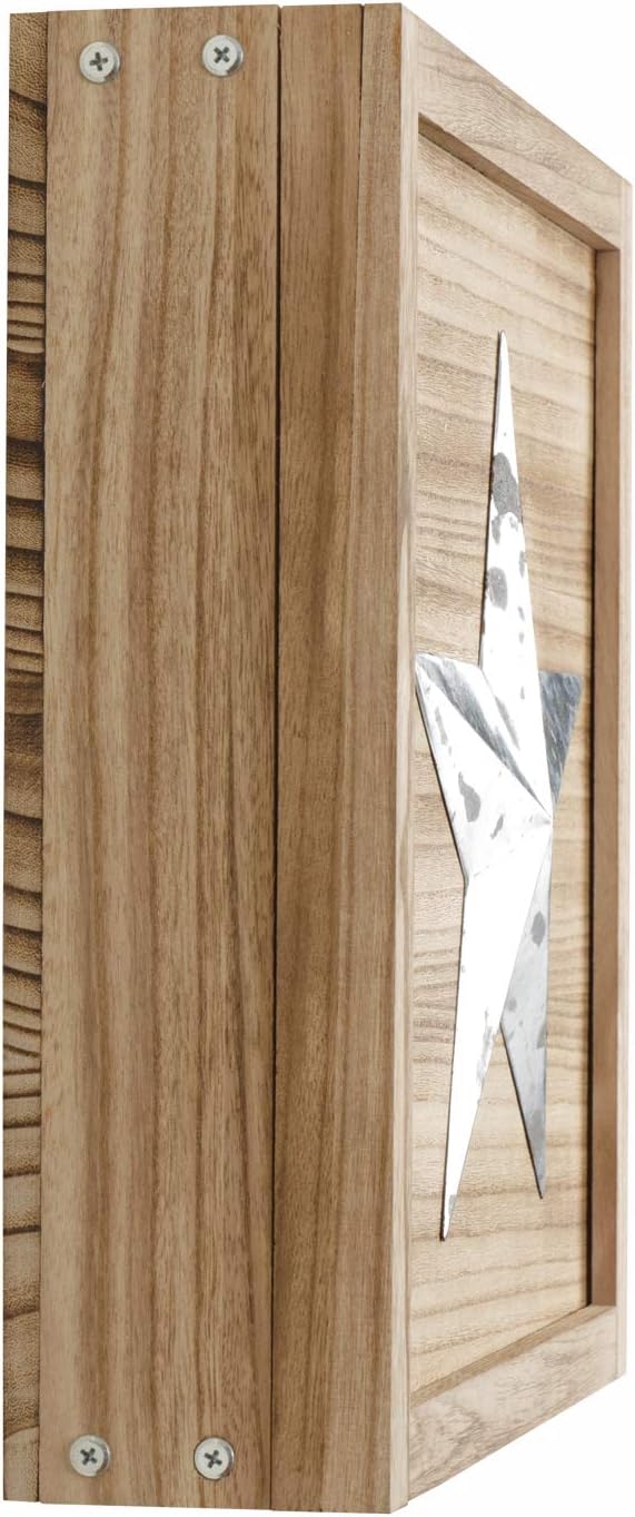 Solid Wood Wall Hanging Display Cabinet, Distressed Natural Finish K43133