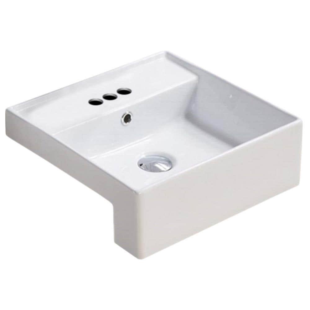 White Semi-Recessed Vessel R65918
