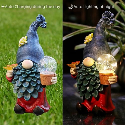 10.2'' Solar Gnomes Garden Statues with LED Light X434