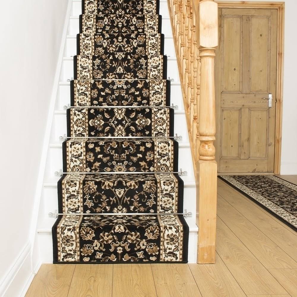 Persian Black Stair Carpet Runner L524