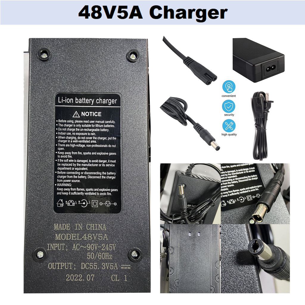 48V 14Ah Lithium Ebike Battery with 5A Fast Charger T Plug G7990
