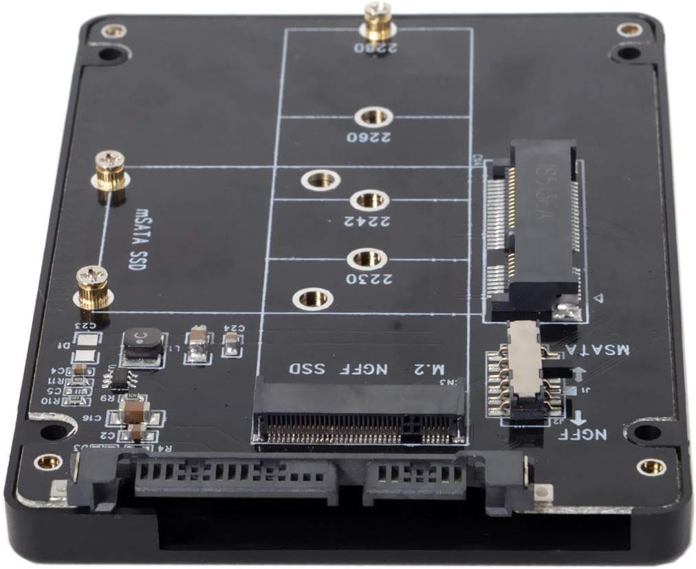 M.2 NGFF B-Key & mSATA SSD to SATA Adapter Enclosure with Switch U329