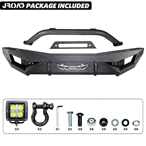 Front Bumper with LED Lights, 2 x D-Rings, Winch Plate H88874