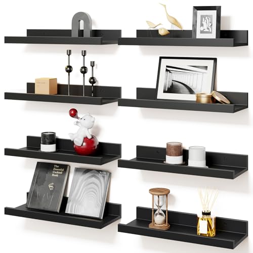 Rustic Brown Wall Shelves Set of 8 I374