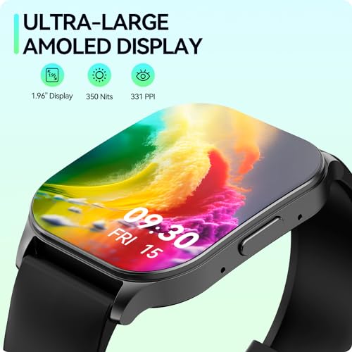 1.96" AMOLED Display Fitness Watch with Heart Rate Sleep SpO2 Monitor X408484