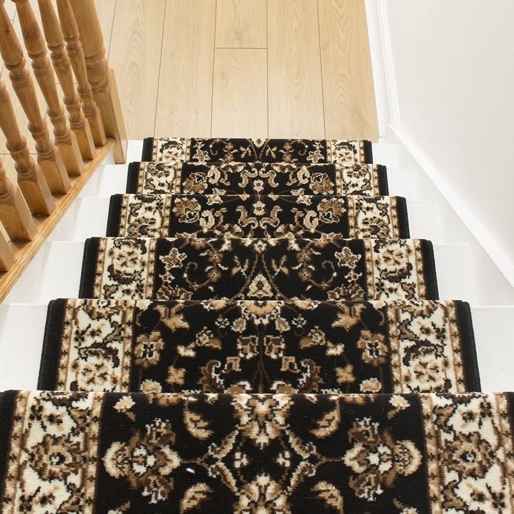 Persian Black Stair Carpet Runner L524