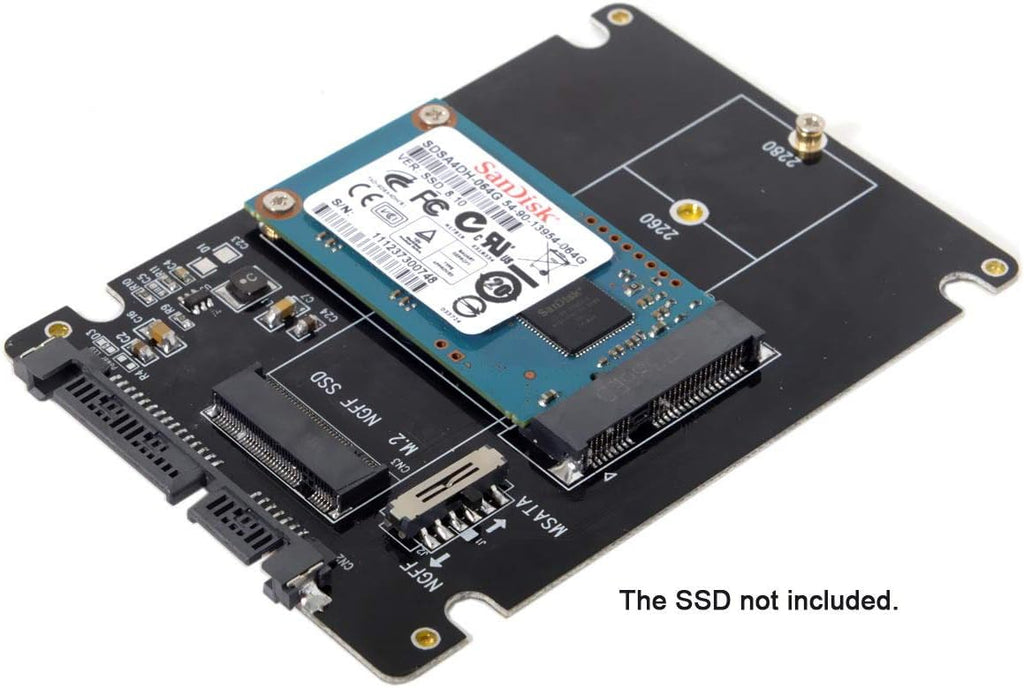 M.2 NGFF B-Key & mSATA SSD to SATA Adapter Enclosure with Switch U329