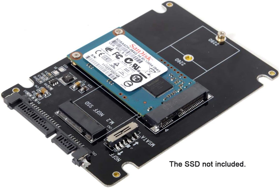 M.2 NGFF B-Key & mSATA SSD to SATA Adapter Enclosure with Switch U329
