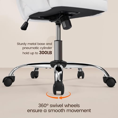 Cream Velvet Swivel Desk Chair with Wheels K66602