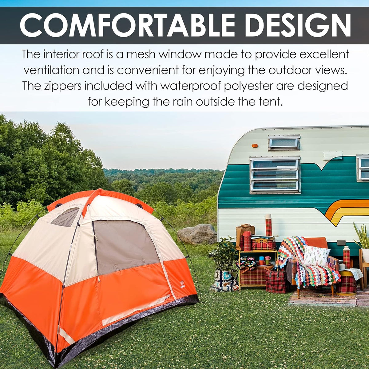2 Person Waterproof Lightweight 190T Polyester Camping Tent F657