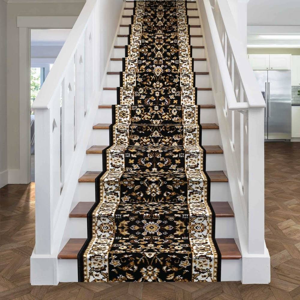 Persian Black Stair Carpet Runner L524