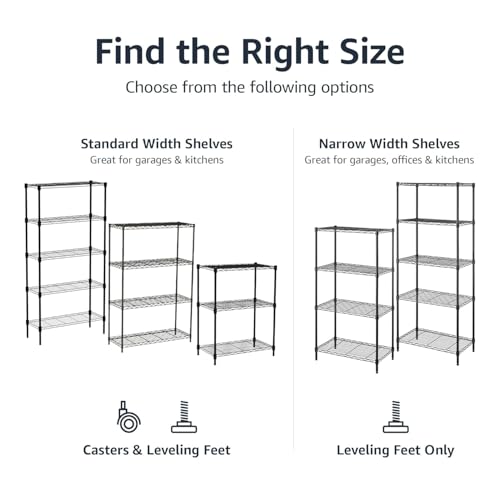 5-Shelf Adjustable Heavy Duty Steel Wire Rack Storage Shelving, Chrome Z23148