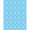 Fluorescent Pastel Blue Circle Laser Labels Z145