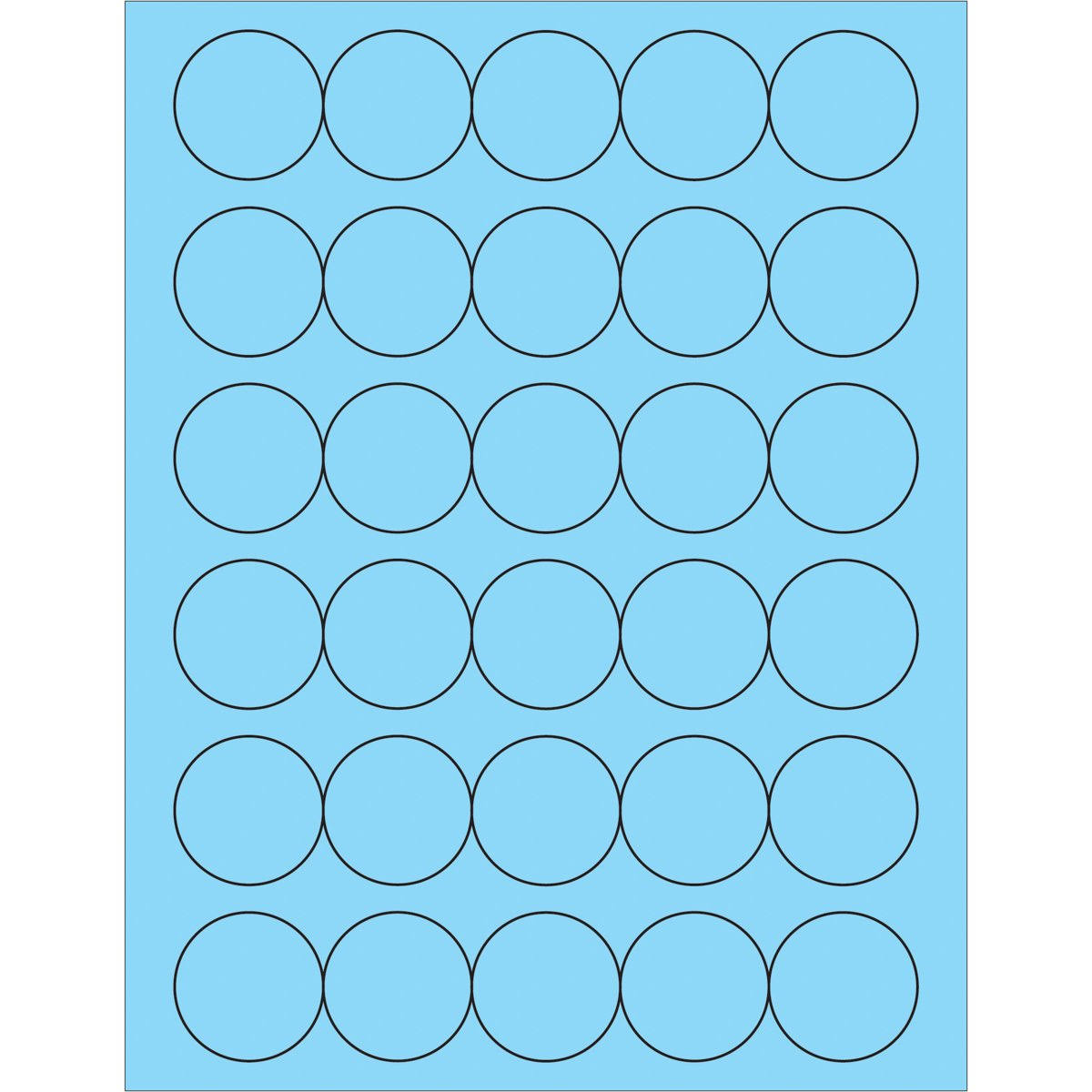 Fluorescent Pastel Blue Circle Laser Labels Z145