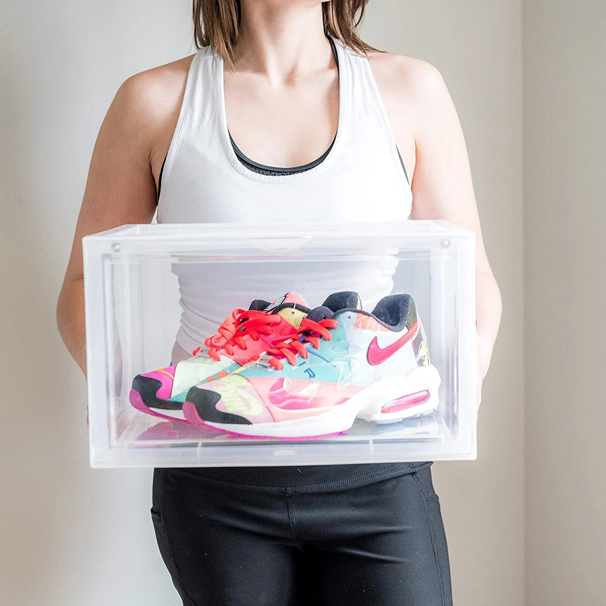 Clear Plastic Stackable Shoe Storage Box (PACK OF 2) H317