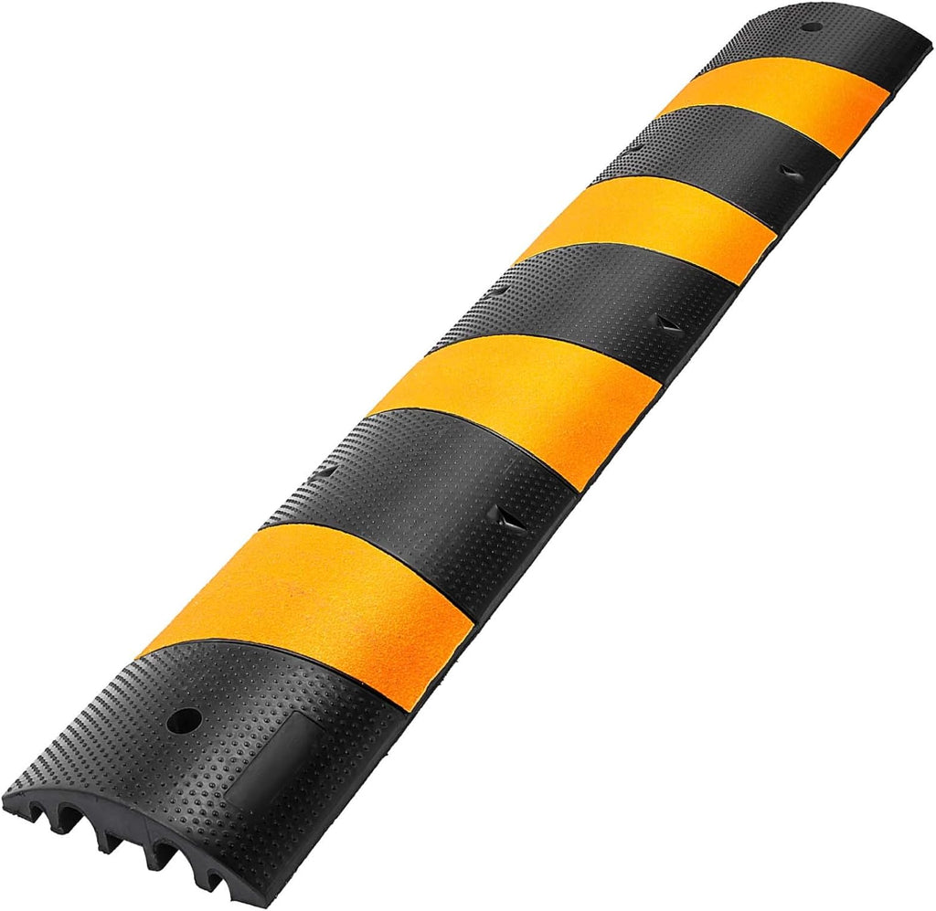 6 Ft Heavy Duty 2-Channel Rubber Cable Protector Ramp U1304