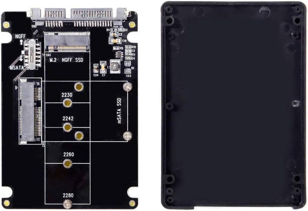M.2 NGFF B-Key & mSATA SSD to SATA Adapter Enclosure with Switch U329
