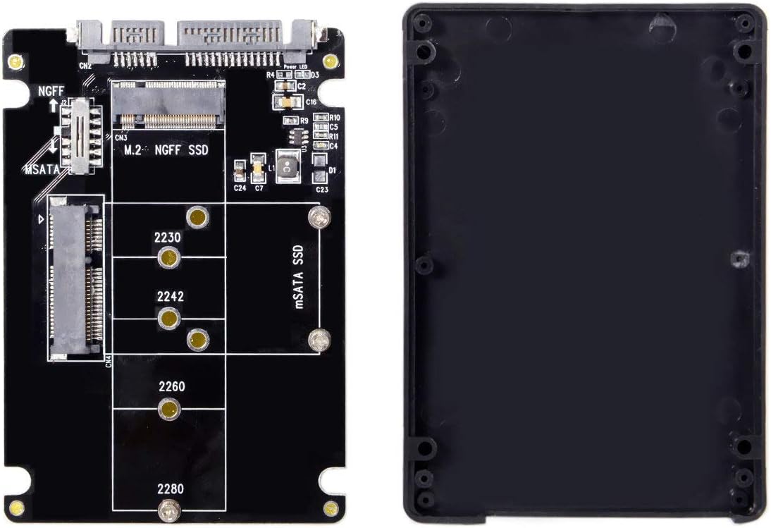 M.2 NGFF B-Key & mSATA SSD to SATA Adapter Enclosure with Switch U329