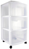 3 Drawer Plastic Rolling Storage Cart (2 Pack) V2328