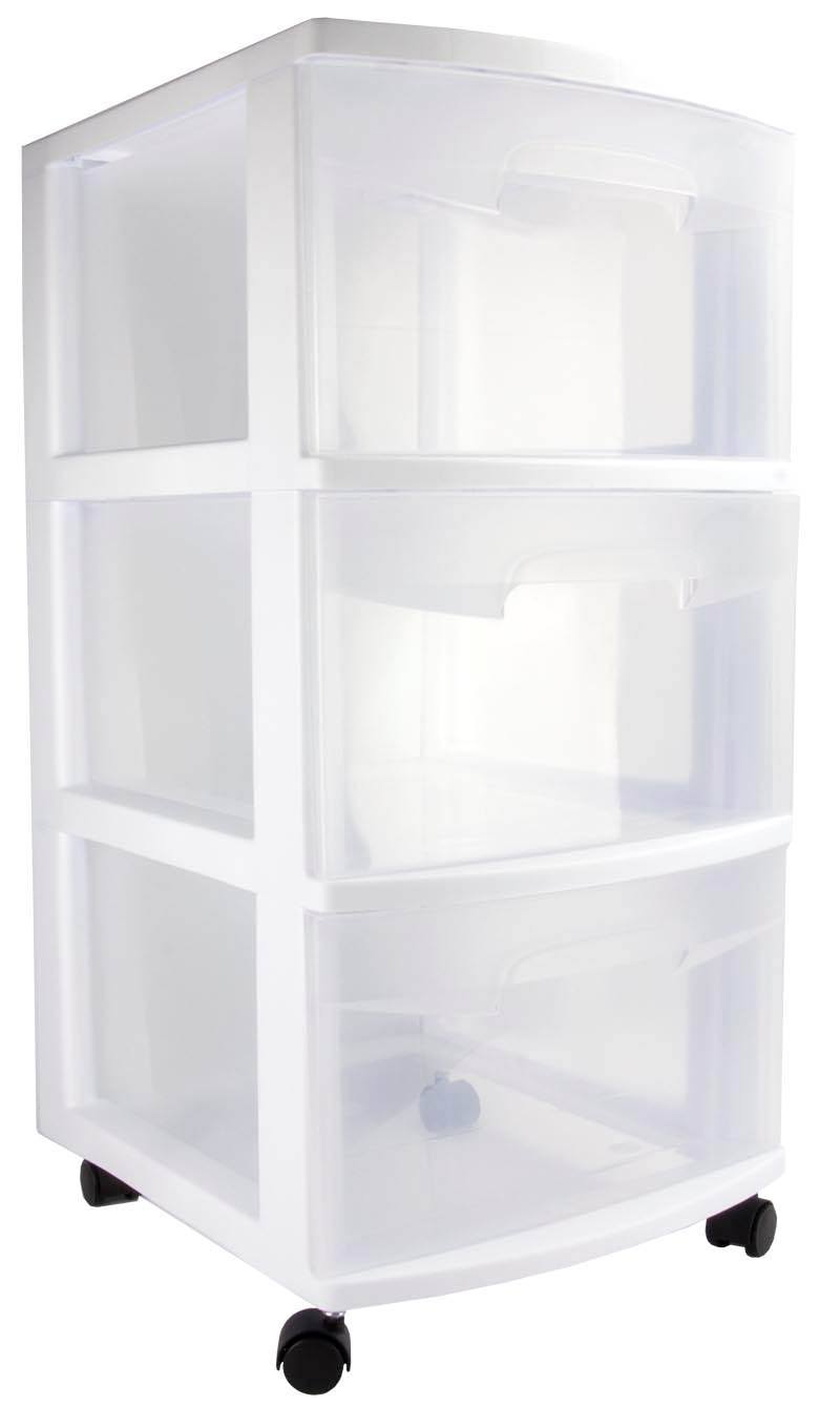3 Drawer Plastic Rolling Storage Cart (2 Pack) V2328