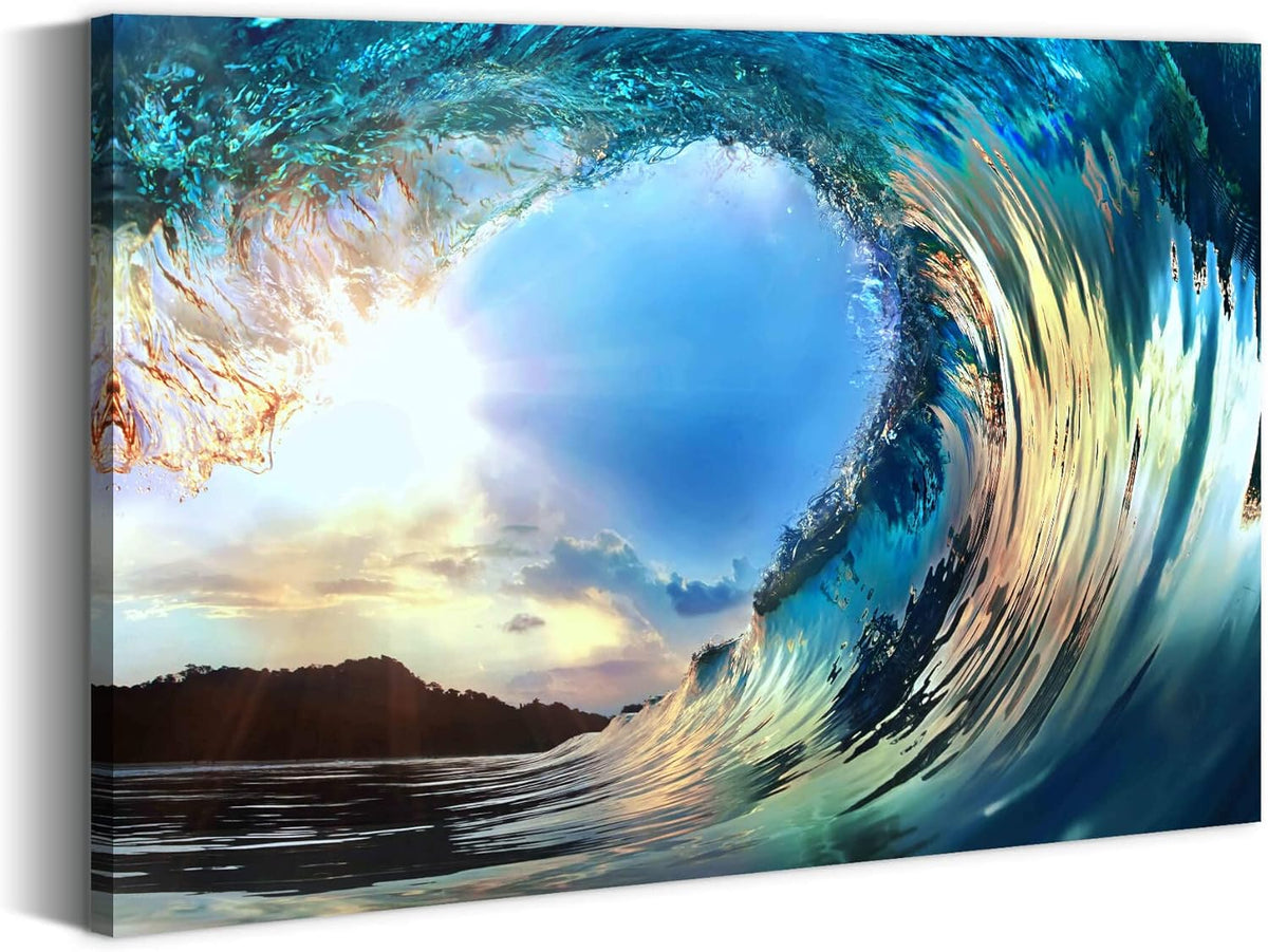 Blue Ocean Waves Canvas Wall Art M47779