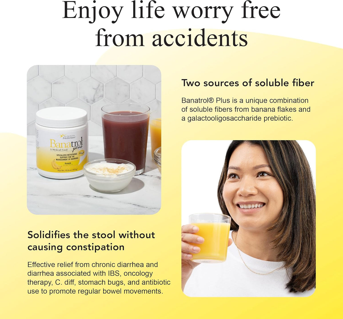 Natural Anti-Diarrheal with Prebiotics, 90 Servings (Banana) A35374