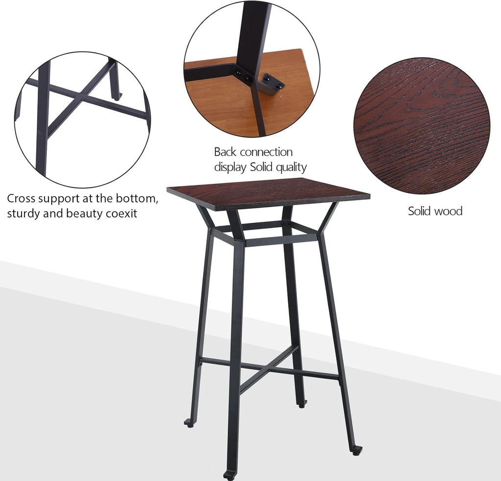 Brown Square Solid Wood Bar Table K601