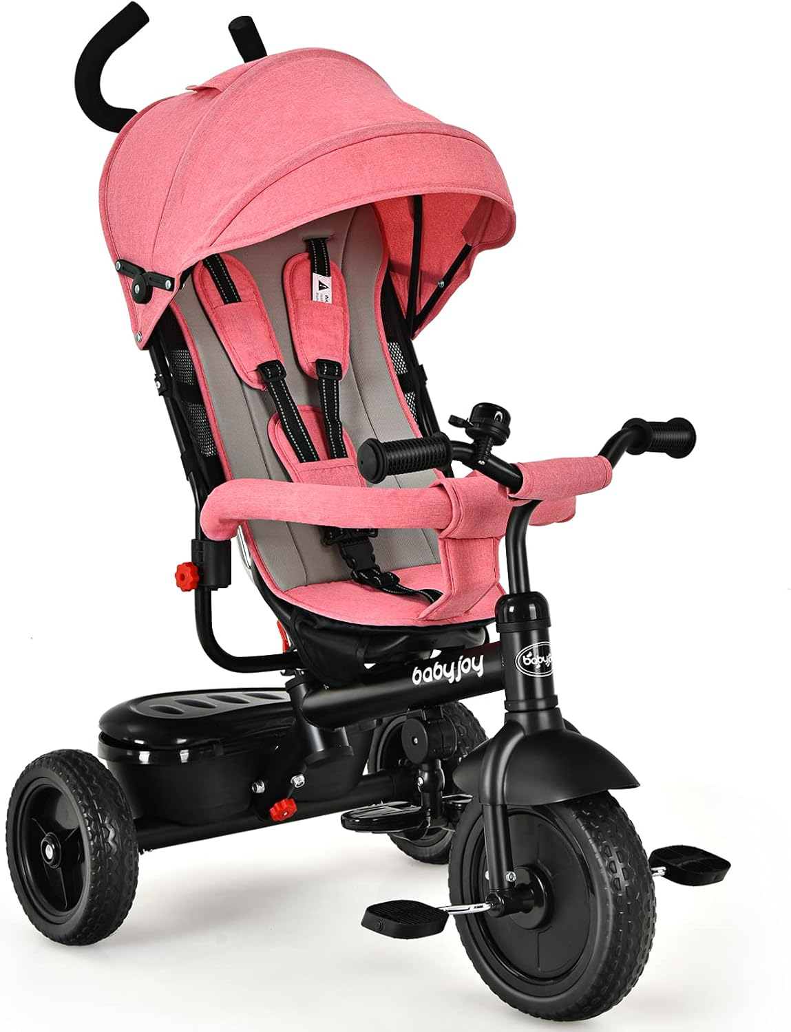 4-in-1 Toddler Tricycle with Push Handle and Canopy H847862
