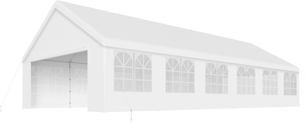White 20'x40' Heavy Duty Party Tent with Removable Sidewall Windows H65577