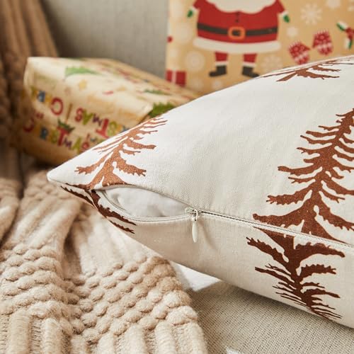 Cotton Christmas Pillow Covers Set of 2, 18x18 Inch Green Q757551
